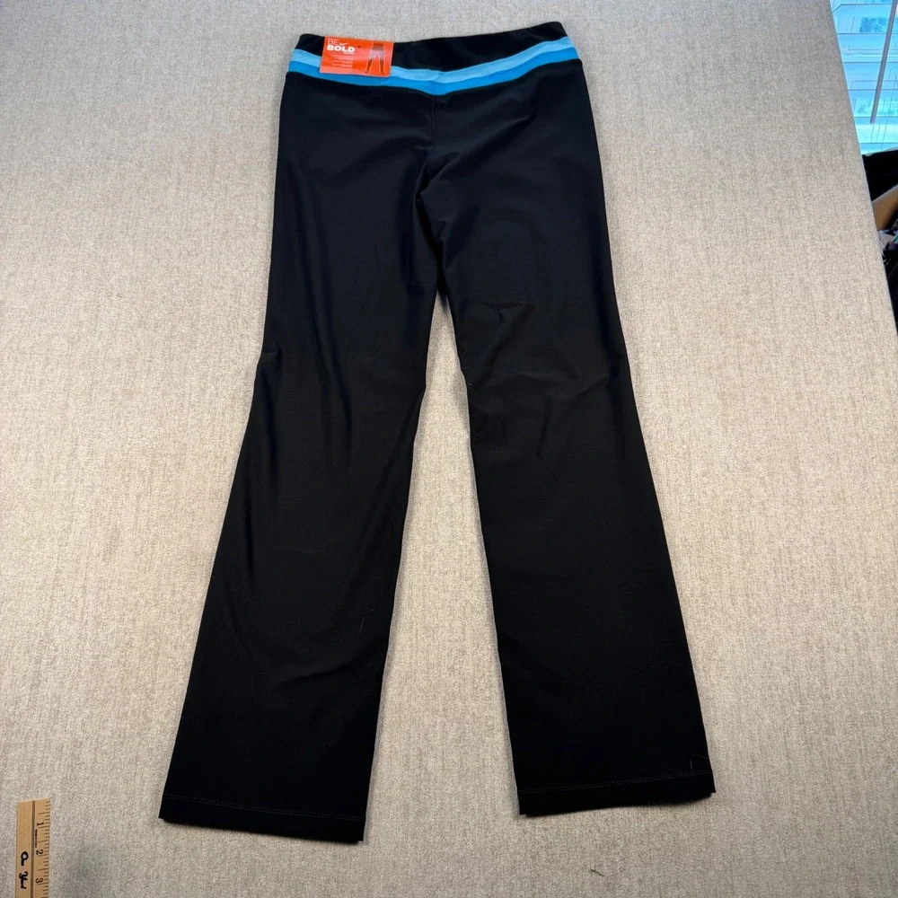 NWT Nike Slim Fit Pants Women Medium Black Blue Stripe Fit Dry Straight Leg